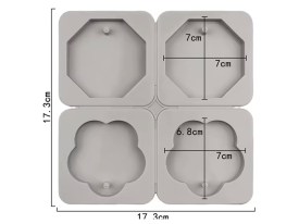 Molde silicona tag aromatico 4 cavidades flores 